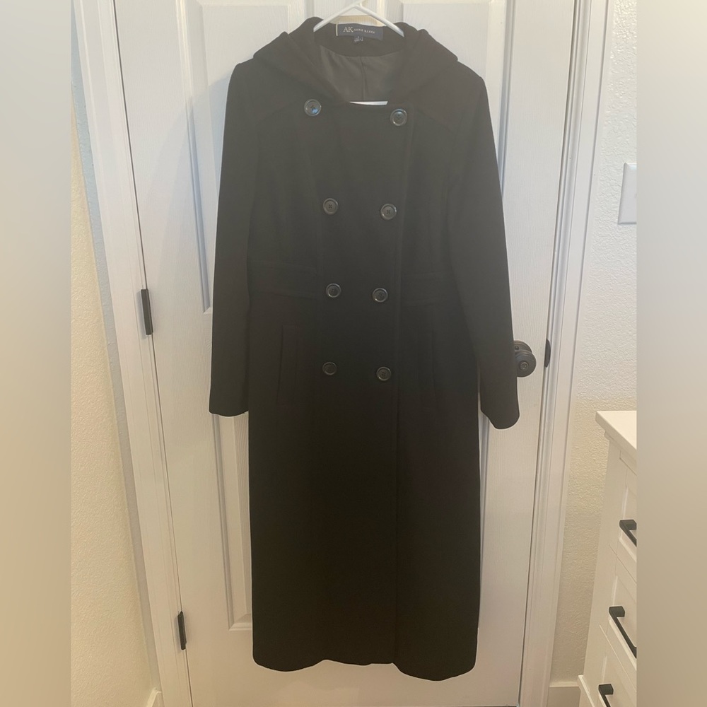 Anne Klein Black Wool-Blend Coat (Women’s 6)